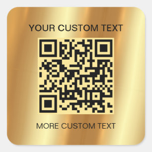 Moderner QR-Code für moderne Gold-Vorlagen Quadratischer Aufkleber