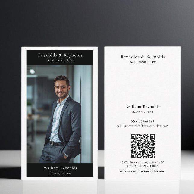 Moderner QR-Code für professionelle Anwaltskanzlei Visitenkarte (Von Creator hochgeladen)