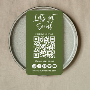 Moderner QR-Code für Social Media in Verbindung mi Visitenkarte