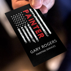Moderner QR-Code-Maler Amerikanische Flagge Visitenkarte