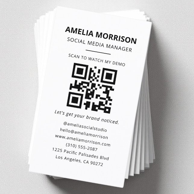 Moderner QR-Code Minimalistisch Beruflich Visitenkarte (Von Creator hochgeladen)