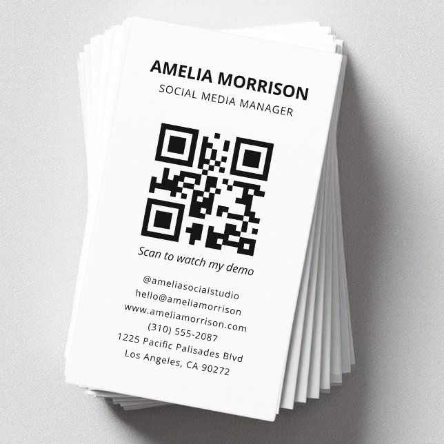 Moderner QR-Code Minimalistisch Beruflich Visitenkarte (Von Creator hochgeladen)