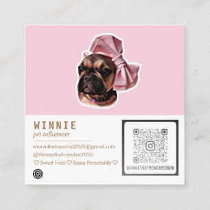 Moderner QR-Code mit doppeltem Foto Quadratische Visitenkarte