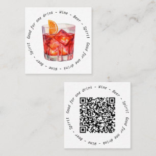 Moderner QR Code Negroni Drink Gutschein Quadratische Visitenkarte