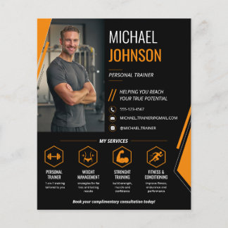 Moderner QR-Code-Personal-Trainer für Fotos Flyer