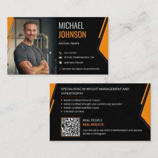 Moderner QR-Code Personal Trainer Visitenkarte