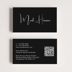 Moderner QR-Code Professional Schwarz Visitenkarte