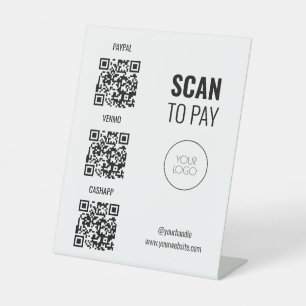 Moderner QR Code Salon Scan to Pay Sockelschild