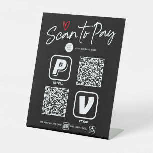 Moderner QR-Code-Scan zur Zahlung von Zahlungsopti Sockelschild