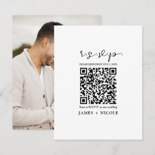 Moderner QR-Code scannbarer Hochzeits-R.S.V.P.-Ant Einladung