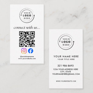 Moderner QR-Code Social Media Benutzerdefinierte Visitenkarte