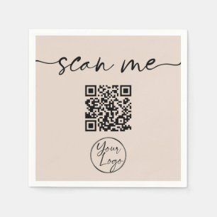 Moderner QR Code Tan Serviette