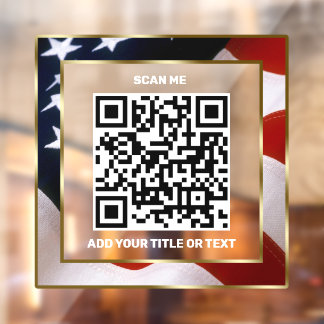 Moderner QR-Code USA-Flagge Geschäft scannbar Fensteraufkleber