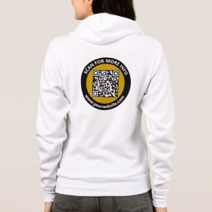 Moderner QR-Code weiß, Gold, schwarz / kundenspezi Hoodie