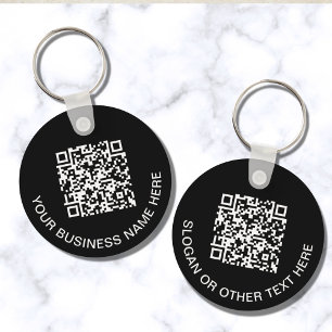 Moderner QR-Code Werbeschwarz Schlüsselanhänger