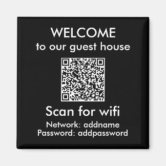 Moderner QR-Code Wifi Signing Airbnb Miete Zuhause Magnet
