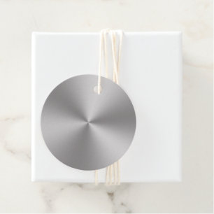 Moderner Radialsilber mit gebürstetem Metalllook Geschenkanhänger