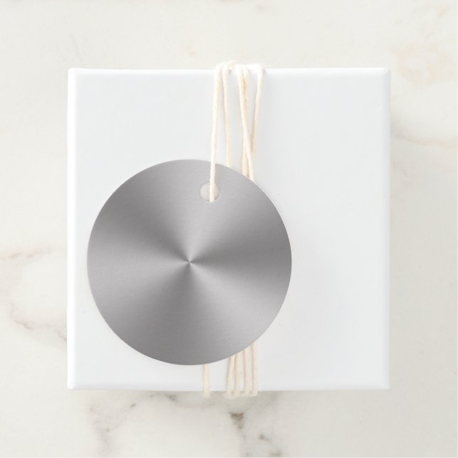 Moderner Radialsilber mit gebürstetem Metalllook Geschenkanhänger (Beispiel)