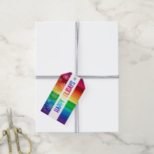 Moderner Rainbow Holiday Geschenkanhänger