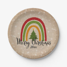 Moderner Rainbow Weihnachtsbaum 20xx Add Year 7"