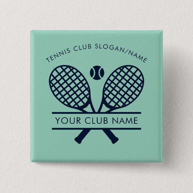 Moderner Rasen-Tennis-Club-Name-Team-Trainer Button (Vorderseite)
