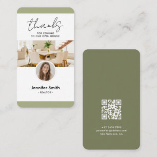 Moderner Real Anwesen Marketing Foto QR Code Visitenkarte