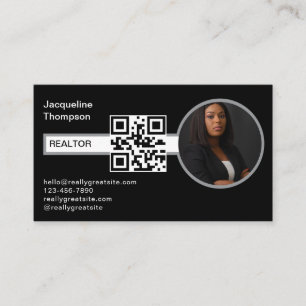Moderner Realtor Real Anwesen Agent Foto QR Code Visitenkarte