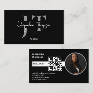 Moderner Realtor Real Anwesen Agent Foto QR Code Visitenkarte