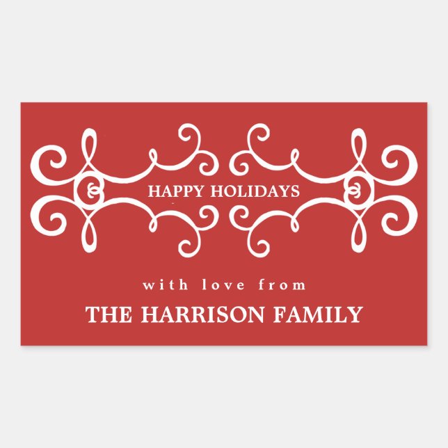 Moderner Rechteckiger Aufkleber (Vorderseite)