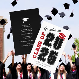 Moderner Red Black University Uni-Abschluß Ankündigung