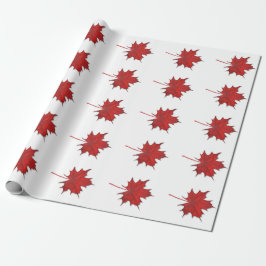 Moderner Red Fall Maple Leaf Erntedank Geschenkpapier