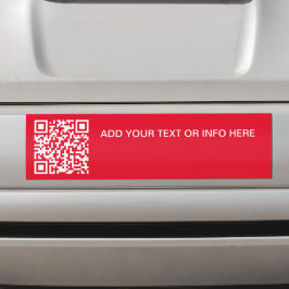 Moderner Red QR Code & Text Branding Corporate Car Autoaufkleber