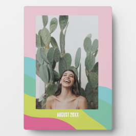 Moderner Regenbogen-abstrakter Tischrahmen Fotoplatte