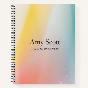 Moderner Regenbogen-Aquarell-Eventplaner Notizbuch