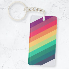 Moderner Regenbogen | Farbiger LGBT-Gay Pride Schlüsselanhänger