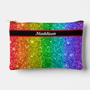 Moderner Regenbogen-Glitzer Stift und Toilette Zubehörtasche