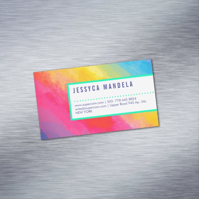 Moderner Regenbogen Magnetische Visitenkarte (Beispiel)