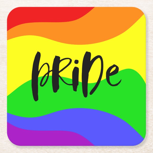 Moderner Regenbogen Rechteckiger Pappuntersetzer (Vorderseite)