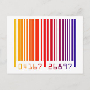 Moderner Regenbogenbarcode Postkarte