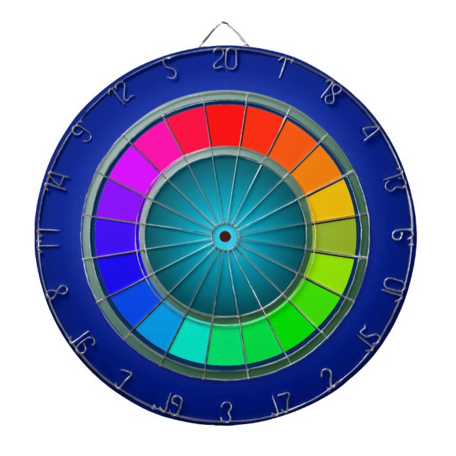 Moderner Regenbogenblauer Dartboard-Minimalismus Dartscheibe (vorne)