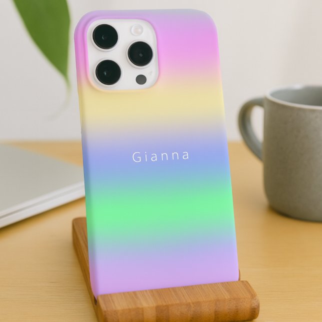 Moderner Regenbogenfarbstreifen Mit Monogramm Case-Mate iPhone Hülle (Von Creator hochgeladen)