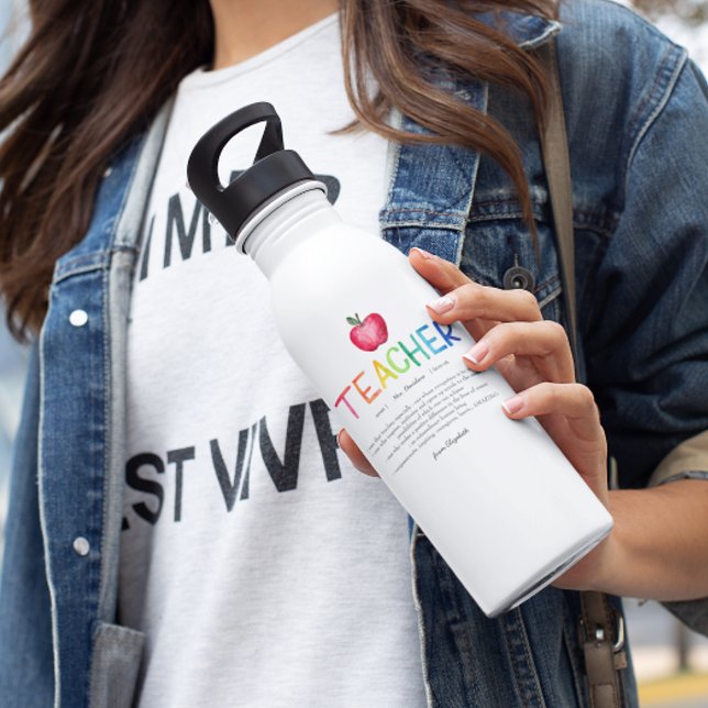 Moderner Regenbogenlehrer Danke Edelstahlflasche (Von Creator hochgeladen)