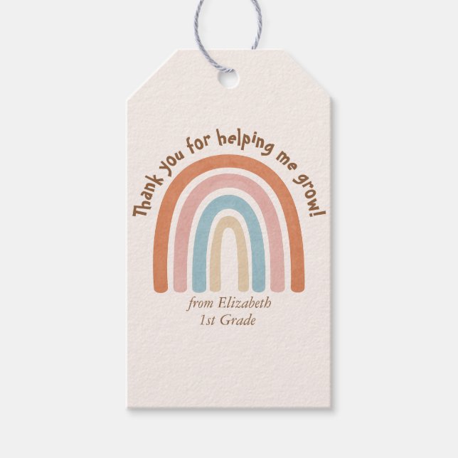 Moderner Regenbogenlehrer Danke Geschenkanhänger (Vorderseite)