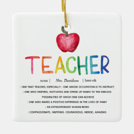 Moderner Regenbogenlehrer Danke Keramikornament