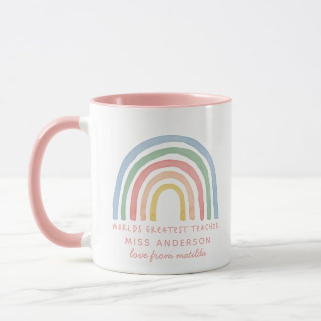 Moderner Regenbogenlehrer danken Ihnen geschenk m Tasse (Links)