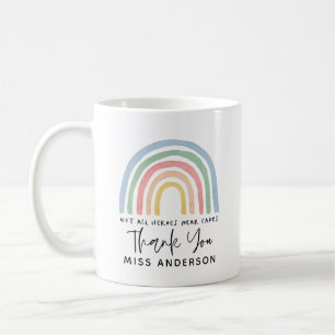 Moderner Regenbogenlehrer dankt Ihnen für Ihr Ges Kaffeetasse