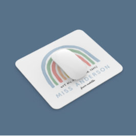 Moderner Regenbogenlehrer dankt Ihnen für Ihr Gesc Mousepad