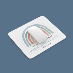 Moderner Regenbogenlehrer dankt Ihnen für Ihr Gesc Mousepad