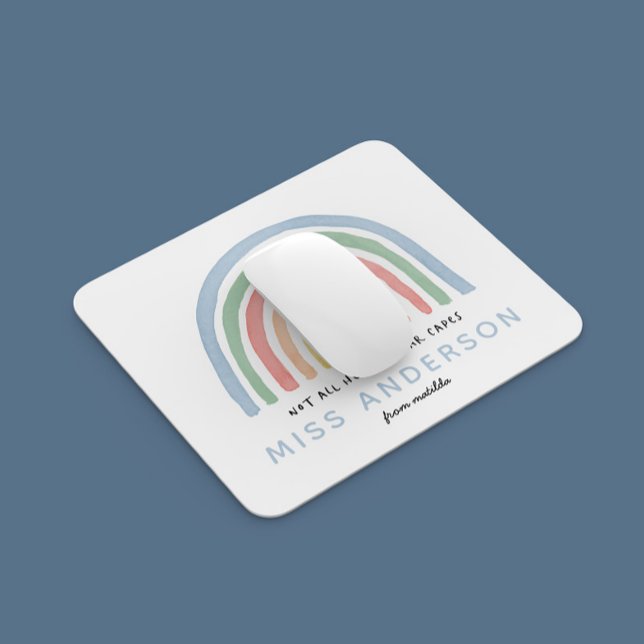 Moderner Regenbogenlehrer dankt Ihnen für Ihr Gesc Mousepad (Von Creator hochgeladen)