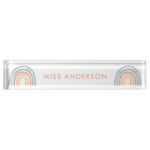 Moderner Regenbogenlehrer dankt Ihnen für Ihr Gesc Namensplakette